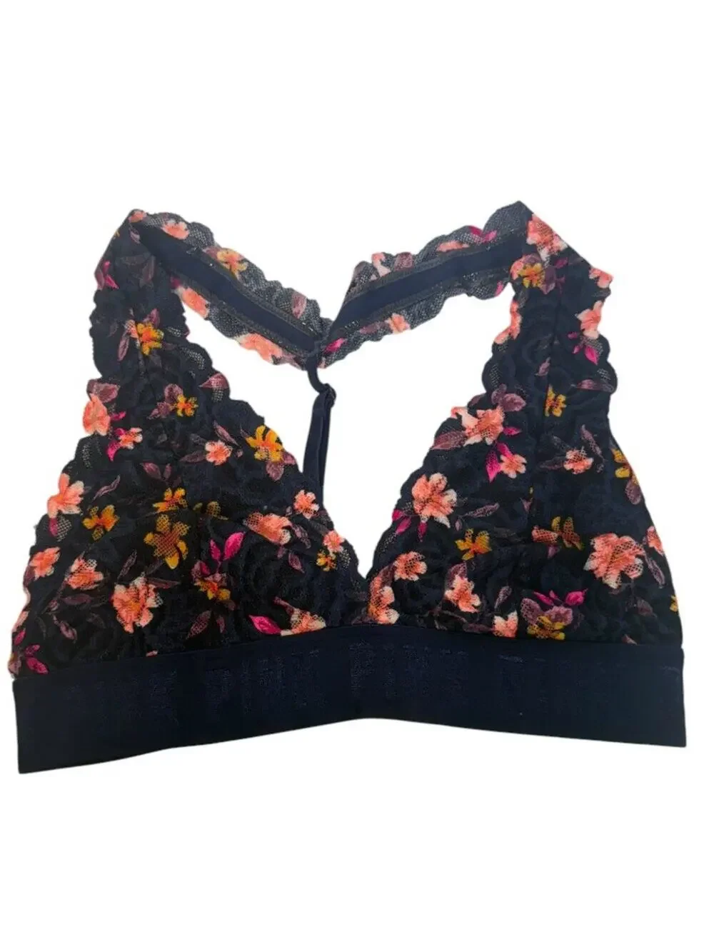 PINK Victoria's Secret Bralette Halter Floral Lace No Pads XS